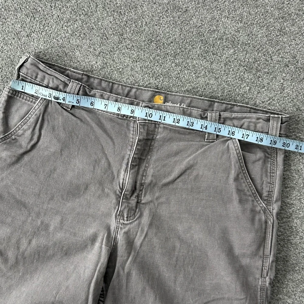 Carhartt Chino Shorts Mens 40 Gray Relaxed Fit Canvas Work Utility 9‎ Inseam